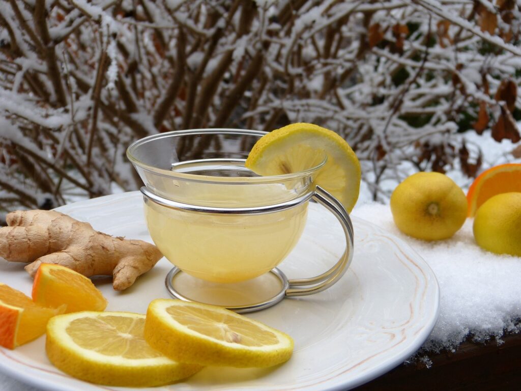 レモン水と生姜と冬景色